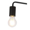 UKEW 3 Way Retro Ceiling Light - Black Vintage E27