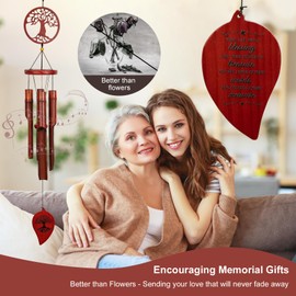 Bamboo Wind Chimes Outdoor, 38" Wooden Wind Chime for Outside Deep Tone Windchimes for Garden Hanging Home Décor Tree of Life Sympathy Memorial Gift for for Any Occasion