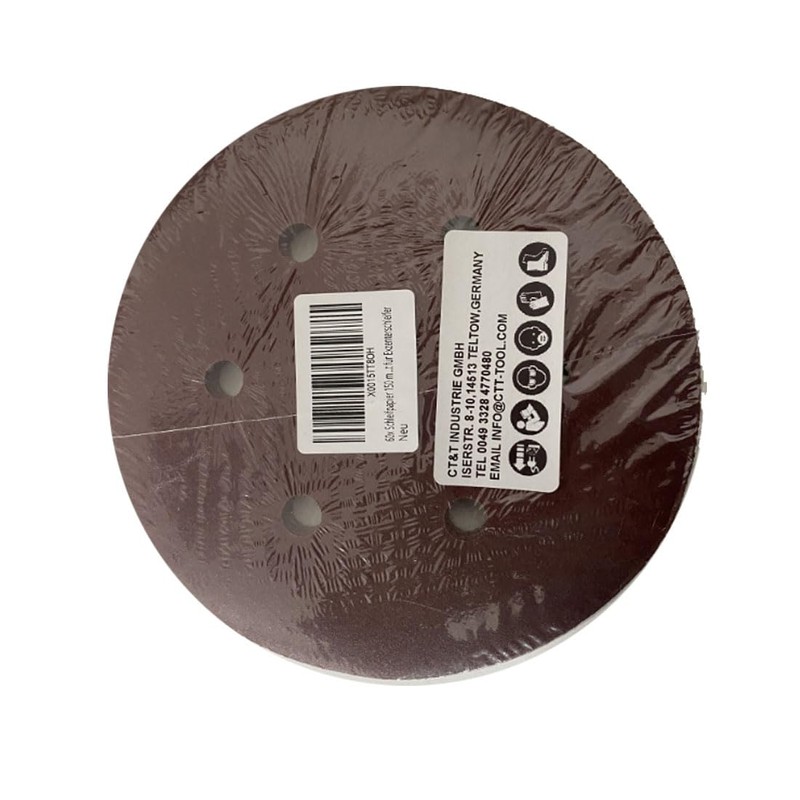 60 x Sandpaper 150 mm 6 Hole Grain = 40-180