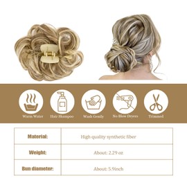 braxan Messy Bun Hair Piece, Clip on Buns for Women, High-Temperature Silk Material, Clip Design, Easy and Firm to Wear, Suitable for Daily Hairstyles of Ladies and Girls