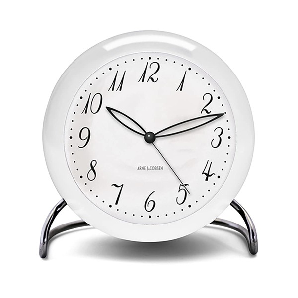 Arne Jacobsen LK Table Clock 43670, white, LK Table Clock