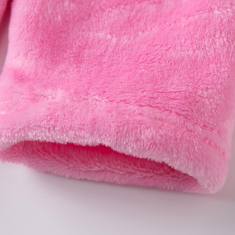 NautySaurs Girls Plain Hooded Flannel Fleece Bathrobe Bathrobe for Boys,
