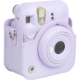 Funda Protectora para Mini Cmara Compatible con Mini 12, Bolsa de PU con Correa de Hombro Ajustable 13x11x6cm (PURPLE)