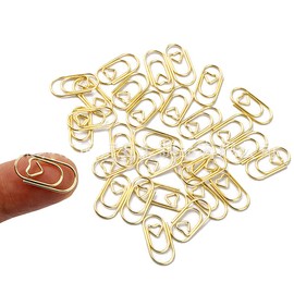 100 Pieces Small Paperclips Plating Gold Mini Heart Shaped Paper Clip Bookmark Pin for Office School Document Organizing
