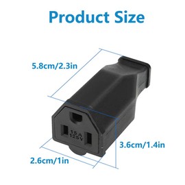 Extension Cord Ends 125V 15A 2Pole 3Wire Female Straight Blade Plug Replacement Electrical Connector End 3 Pack (Female)