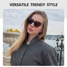 LVIOE Cat Eye Polarized Sunglasses for Women Trendy Classic Retro Shades with UV400 Protection for Driving Fishing LS1205