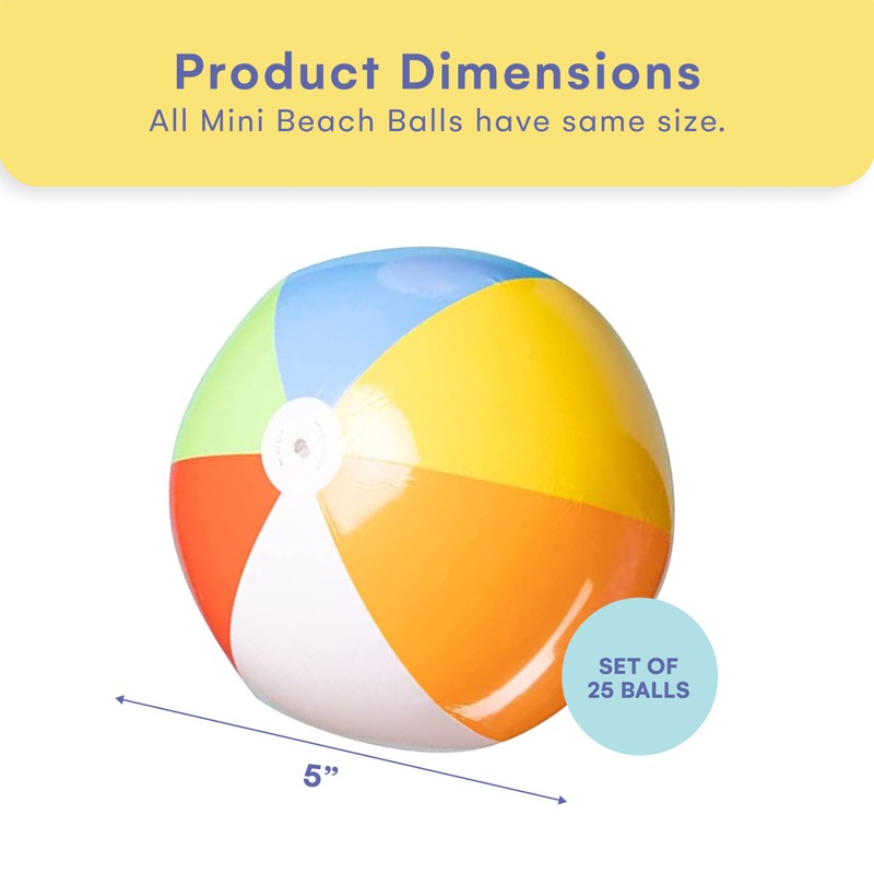 Top Race Mini Beach Balls Bulk Pack - 6 Inch