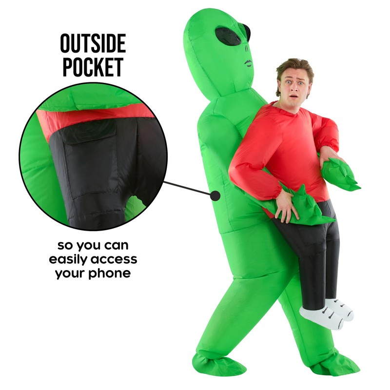 Morph Inflatable Alien Costume Adults, Green Alien Inflatable Costume, Green