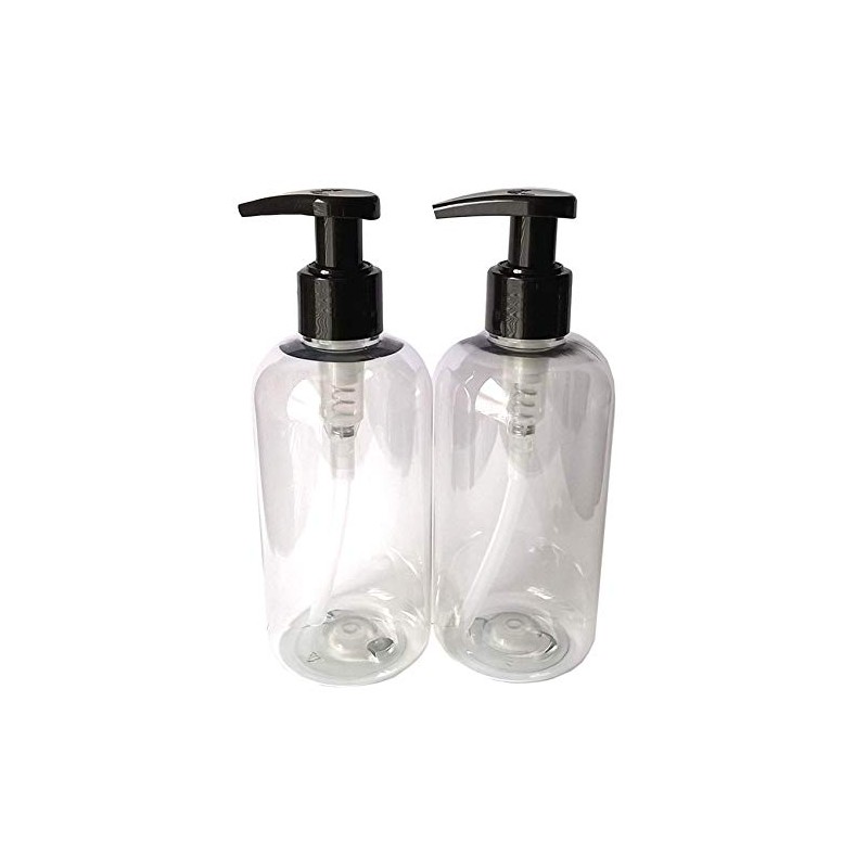 2 X 250ML Clear PET Empty Plastic Bottle with Lotion