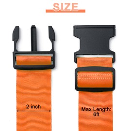 Luggage Straps for Suitcases 4 Pack, TSA Approved Travel Essentials, Luggage Strap for Travel Suitcase & Bag Closure and for Easy Identification, Travel Accessories for Safety & Convenience (Orange)