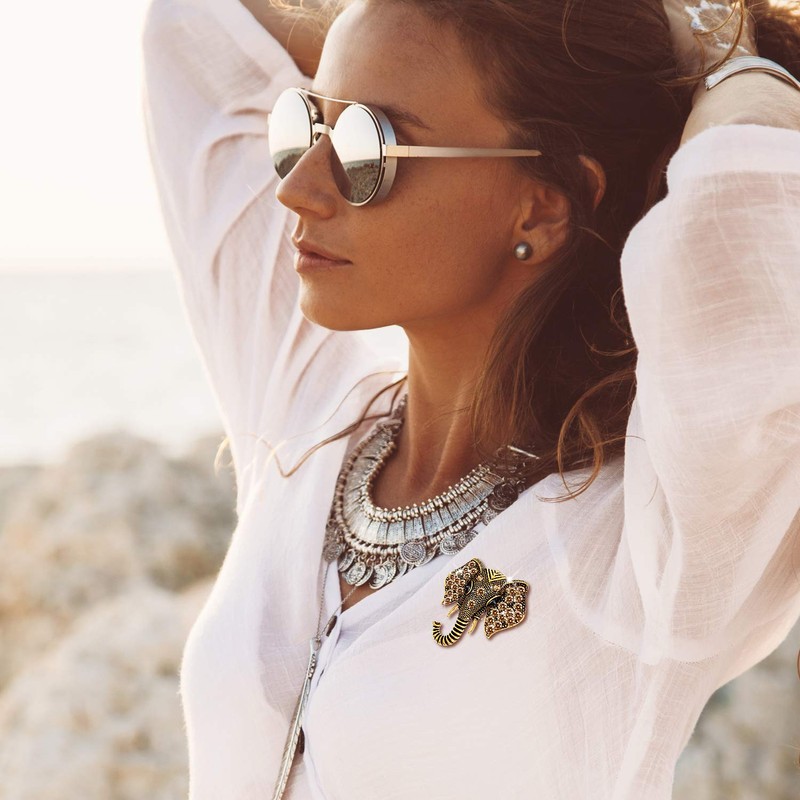 Hicarer 9 Pieces Women Brooches Pins Bulk Set Rhinestone Animal