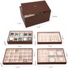 Voova Stackable Jewelry Organizer Tray with Lid, PU Leather Jewelry