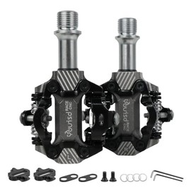 FINYQBET Pedales SPD para Bicicleta sin Clip, Doble Cara Compatibles con Zapatos de Ciclismo, Ajuste de Tensión, Rodamientos Sellados, Aptos para MTB y Bicicletas de Carretera