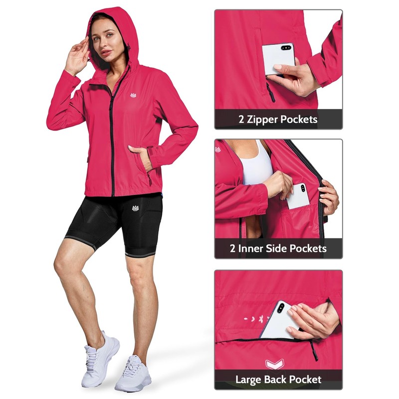 FitsT4 Sports Women's Cycling Running Jackets Lightweight Windproof Bike Windbreaker