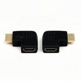 RHINORO Turning Left & Right Angled Adapter Compatible with HDMI Port Coupler Male to Female 90 & 270 Degree (2 pcs a bag)