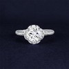 1CT S925 Sterling Silver Round Cut Promise Ring Flower Ring