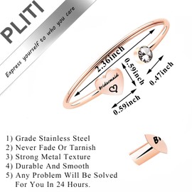 PLITI Bridesmaid Jewelry Maid of Honor Bracelet Wedding Gift For Bridesmaids (Bridesmaid2 RGCA)