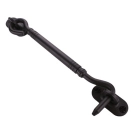 Runningfish 6" Barn Door Lock Sliding Door Lock Barn Gate Latch Stainless Steel Hook Lock Black Heavy Duty Barn Door Latch Cabin Hook Eye Latch Easy Lock Black 6"(Update Tone)
