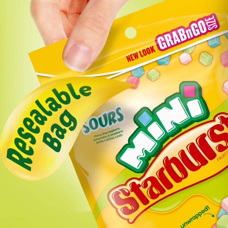 STARBURST Fruit Chews Candy - Minis Sours, 8oz (Pack of