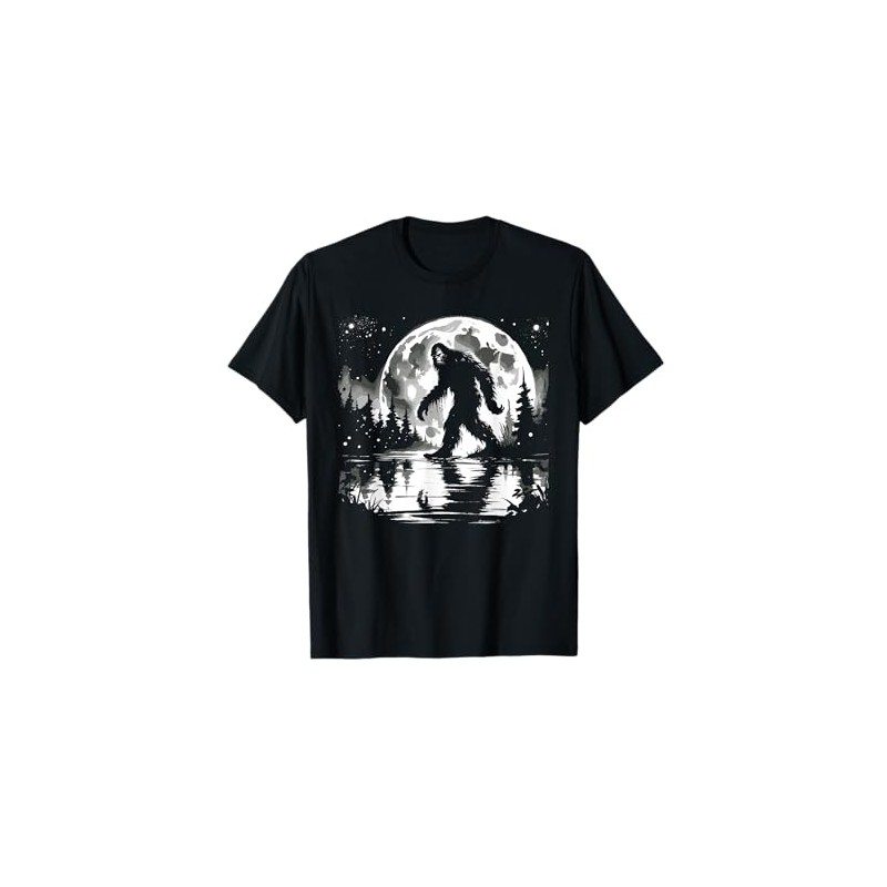 Moon Bigfoot Sasquatch Men Women Kids Cool Bigfoot T-Shirt