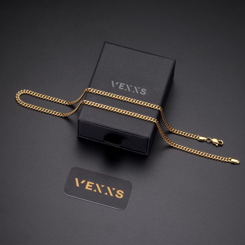 VEXXS Men's Gold Chain Flat Cut003