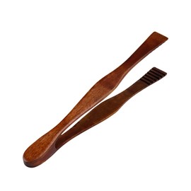 Meprotal 2pcs Wooden Tongs 10 Inch Reusable Wooden Toast Tongs for Cooking, Brown