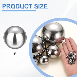 sourcing map 8 Pcs Precision Balls 1" Diameter G25 Solid Chrome Steel Bearing Balls for Ball Bearing, Machinery, Automotive, and DIY