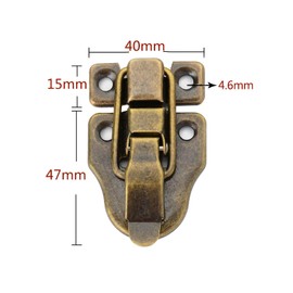 4pcs Toggle Catch Latch Clasp,Antique Vintage Buckle Lock with Screw,Box Latch,for Packaging Box,Gift Box Plate Buckle Locks Brown 40 * 62mm