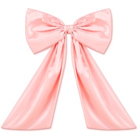 Wavwavw Bow Decor Large Bow for Room, Coquette Giant Ribbon Tie for Birthday Party Backdrop Wall Decor(Pink,24 x 18 Inches)