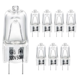 HUTUDAN 8-Pack 6912A40002J Microwave Halogen Light Bulb, 120V 50W G8 Halogen Lamp Compatible with LG Kenmore LMV2031ST LMV2031BD 83543, Replacement for 2025028 AH3610037 EA3610037 PS3610037