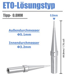 Mesee 5 pieces replacement soldering tips set, ETO soldering iron, soldering tips made of copper, tip solder soldering tips, copper soldering tips kit for soldering station, welding, soldering for