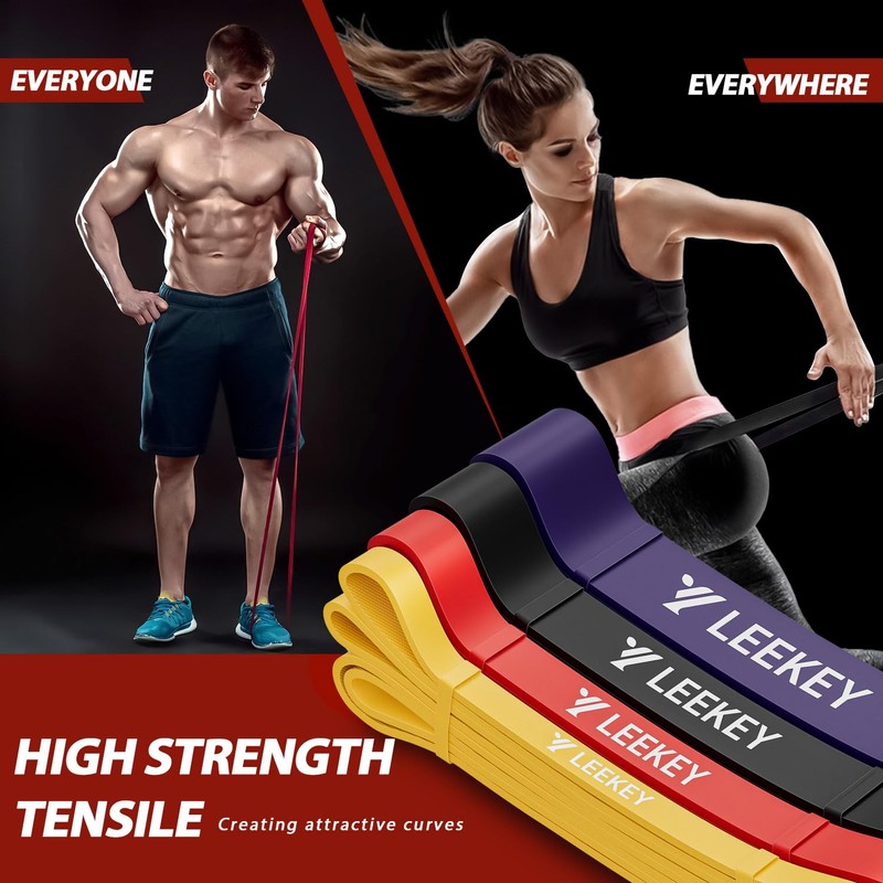 LEEKEY Resistance Bands Set for Pull-Up Assistance & Full-Body Training,