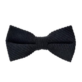 MASADA corduroy bow tie black - men's accessory in vintage-look, continuously adjustable, handmade with hook closure - 12 x 6 cm