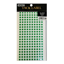 HEIKO 62-1029-31 Tack Label (Sticker) No.257 Round, Green, 0.2 inches (5 mm), 2000 Pieces,
