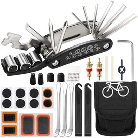 Eckerdromk Bicycle Tool Set, 16-in-1 Bicycle Multitool Repair Kit, Bicycle Tyre Repair Kit, Multifunctional Tool Bicycle Tool, On the Go Bicycle Bag and Emergency Tool Repair Kit