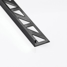 Slim-Line Stainless Steel L-Profile Tile Rail V2A L 250 cm H 10 mm Brushed Black Anthracite