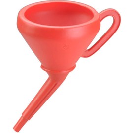 hünersdorff 955200 Universaltrichter 205mm mit Griff, Spritzschutz & Sieb, rot, HD-PE, made in Germany