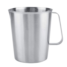 Uadme Measuring Cup 2000 ml Stainless Steel Measuring Jug Milk Pitcher Milk Foam Jug Metal Melting Pot Milk Frothing Jug with Marking Handle Coffee Milk Cup