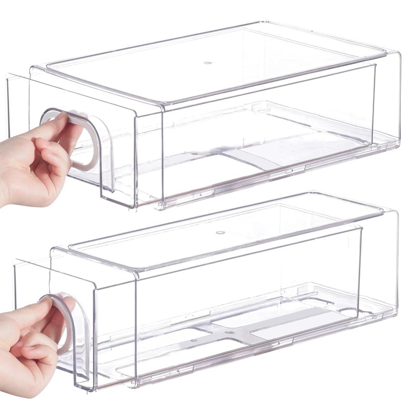 6 PCS Refrigerator Organizers And Storage Stackable Storage Drawers, Large