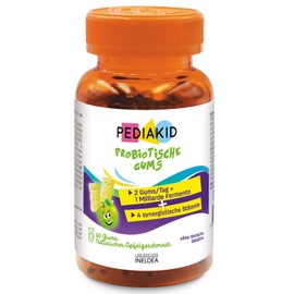 PEDIAKID - Probiotic gums - Natural formula with delicious apple aroma - Helps enrich the intestinal flora - Supports the body's defenses - 60 gums