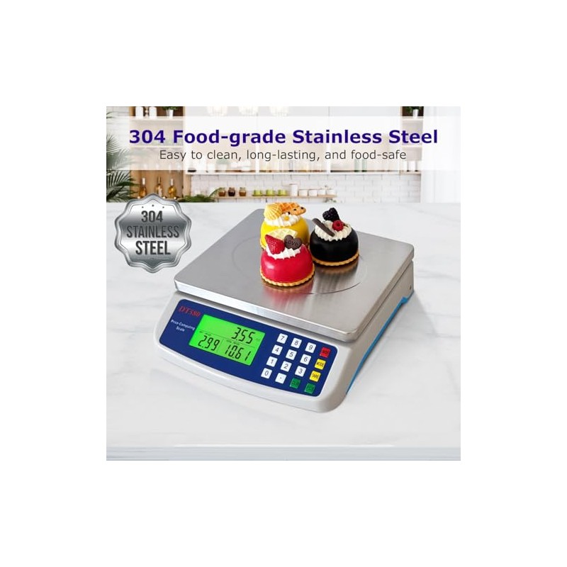 Báscula digital grande de cocina, 40 kg/88 libras, báscula de