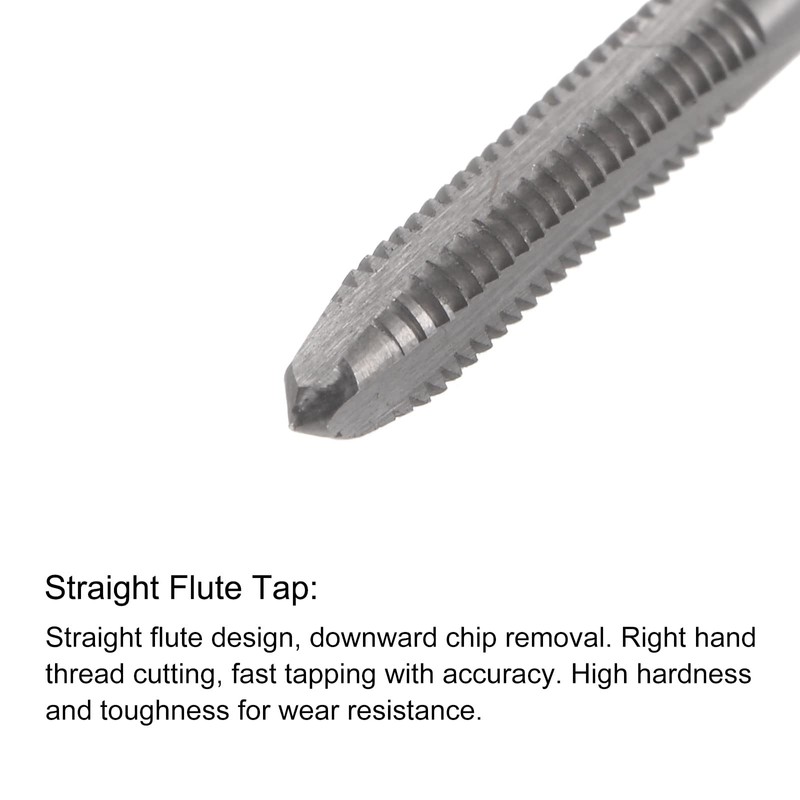 uxcell 1/8-40 UN Straight Flute Thread Tap and 2.5mm Twist