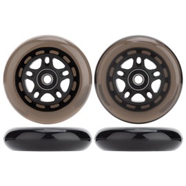 HeyZomm Inline Skate Wheels Outdoor & Indoor Inline Skate Replacement Wheels 85a Roller Hockey Wheels w/Bearings ABEC-9 & Floating Spacers, 64mm 70mm 72mm 76mm 80mm 84mm 90mm Dia, 4-Pack (76mm, Black)
