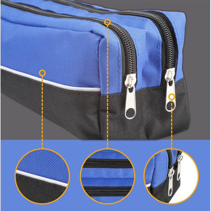 Arpan X-Large Size Double Zip Fabric Pencil Case - Ideal