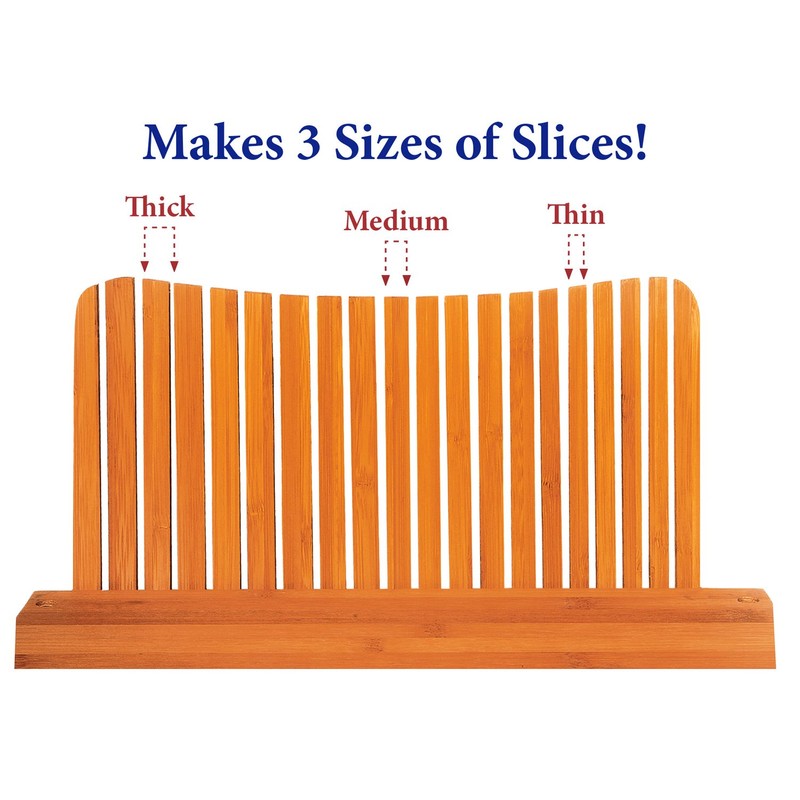 DBTech Bamboo Wood Compact Foldable Bread Slicer