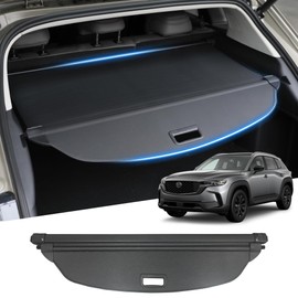 Yumemoo Retractable Cargo Cover for 2023 2024 2025 Mazda CX-50, Rear Trunk Cover Compatible with 2023 2024 2025 Mazda CX50 Security Shielding Shade No Gap Car Accessory Black, Carbon Fiber