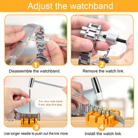 JOREST Watch Link Removal Tool, Watch Band Tool Kit, Repair Kit for Watch Bracelet Adjustment and Replacement and Resizing, With User Manual, Watch Link Remover, 20PCS Spring Bars, 13PCS Spare Needle