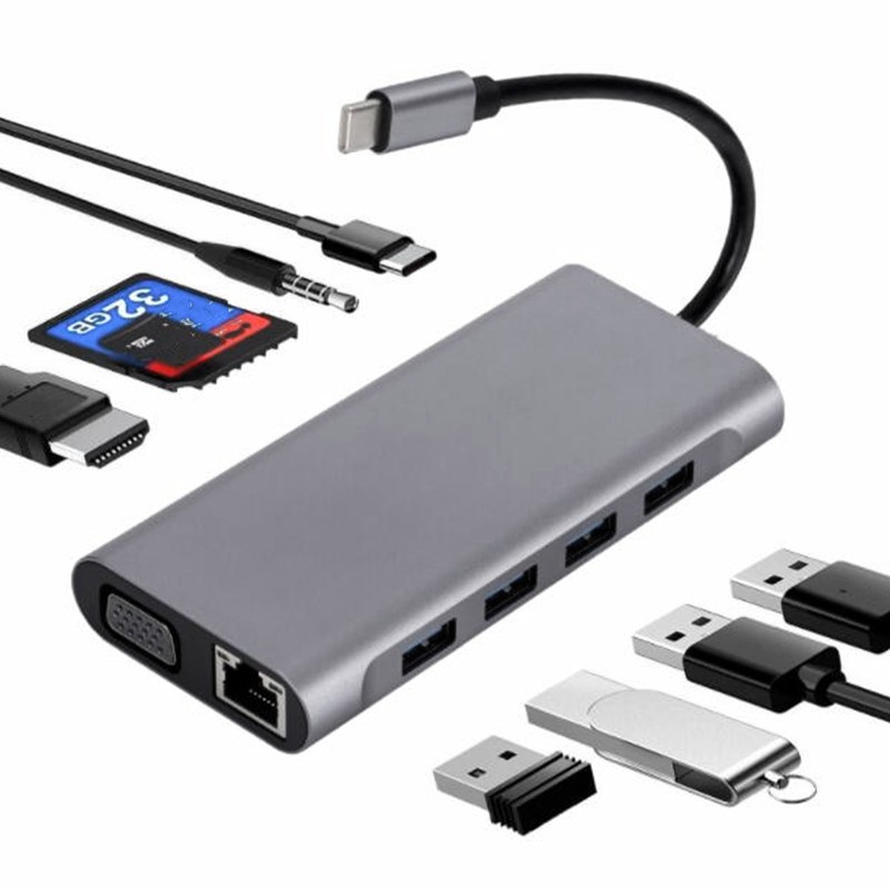 USB C Hub 11 in 1 HD Multimedia Interface VGA