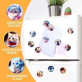 NoBrand Strong Animals Refrigerator Magnets, 12 Pcs Decorative Magnets for Fridge Lovely