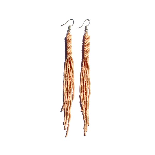 Weavish Long Beaded Dangle Earrings – Boho Native Handmade Seed